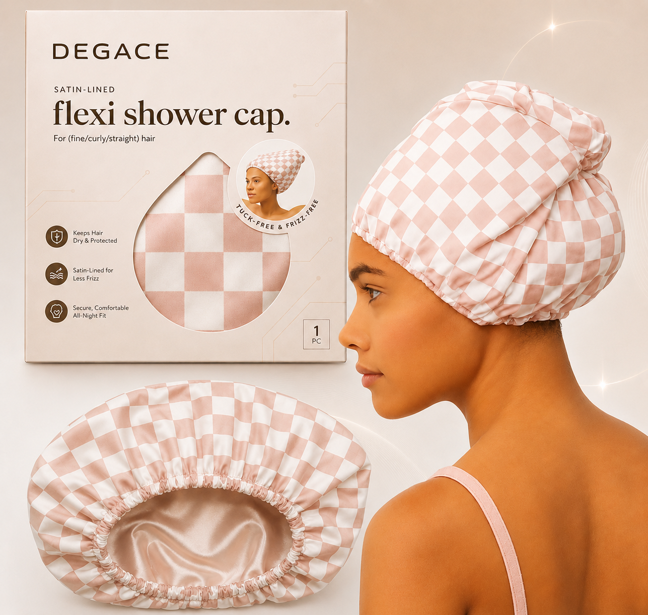 DEGACE™ PREMIUM Flexi Shower Cap