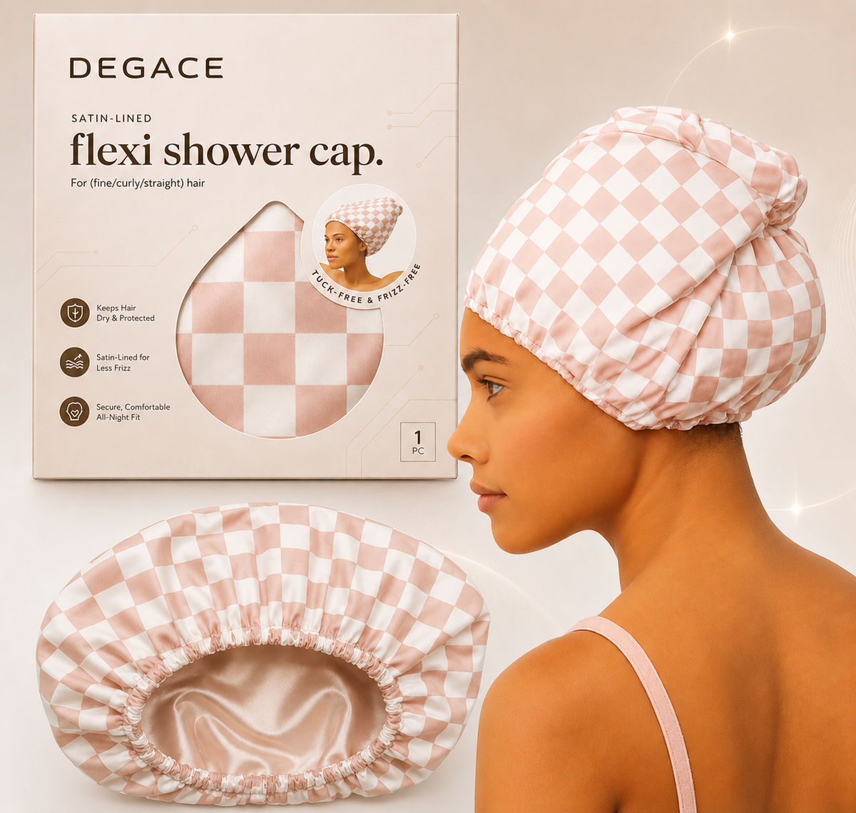 DEGACE™ PREMIUM Flexi Shower Cap