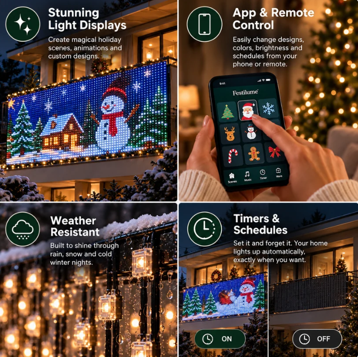 Degace™ Smart Animated Christmas Balcony Lights